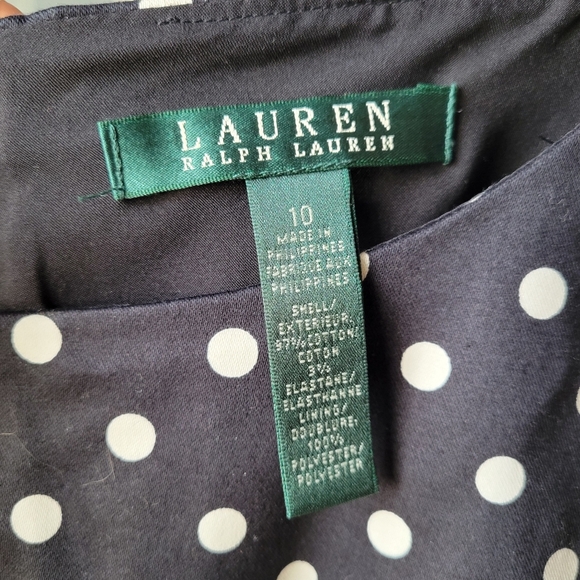 Ralph Lauren Pencil Dress Size 10 Black Polka Dots office Formal Business - Picture 3 of 9